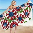 thumbnail image 5 of Huge Memorial Day Savings! Boovnll American Flag Beach Towel - 24x47" Red White Blue Stars Stripe Beach Towels, Absorbent Quick Dry Sand Free Beach Towel for Beach, Yoga, Pool, Beach Towels Oversized, 5 of 6