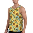 thumbnail image 2 of Fotbe Farmhouse Sunflower Pattern Men's Quick Dry Workout Tank Top Gym Muscle Tee Fitness Bodybuilding Sleeveless T Shirt Breathable Workout Shirt-3X-Large, 2 of 9