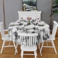 thumbnail image 2 of Gray Highland Cow Person Pattern Round Tablecloth 60"x60",Wrinkle Wipeable Table Cloth for Kitchen Dining Room Picnic Patio Party, 2 of 6