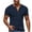 Navy, variant on Men's Ribbed Knit Button T-Shirt Short Sleeve Button Placket Casual Tee Tops Slim Fitting Soft Stretch Casual Daily Wear Blouse Tee White M