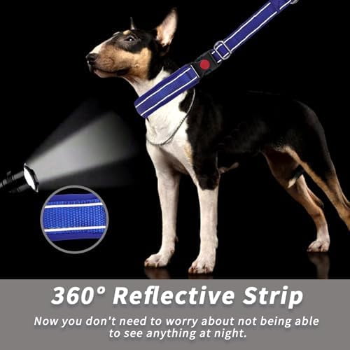 No Pull Martingale Dog Collar for Large Medium Small Dogs, Heavy Duty Nylon Reflective Adjustable Anti Pull Slip Collar with Buckle for Training Walking L Dark Blue