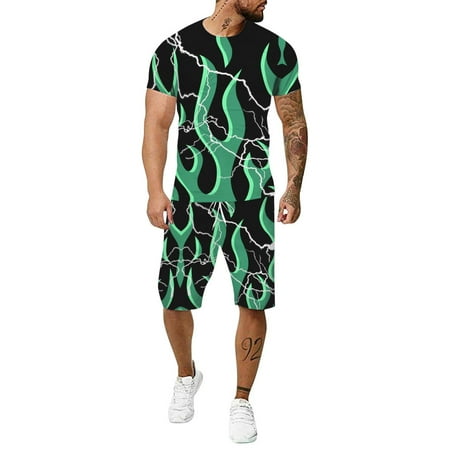 

Hunpta Men s Summer 3D Large Size Fitness Outdoor Running Two-Piece Suit