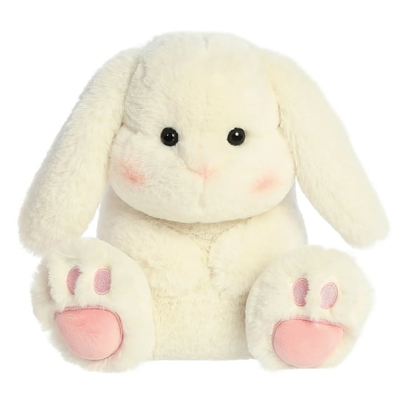 Aurora  9 in. Vibrant Spring Toe Bean Besties Bunny Decorative Charm Endless Fun Stuffed Animal Plush Toy, Cream