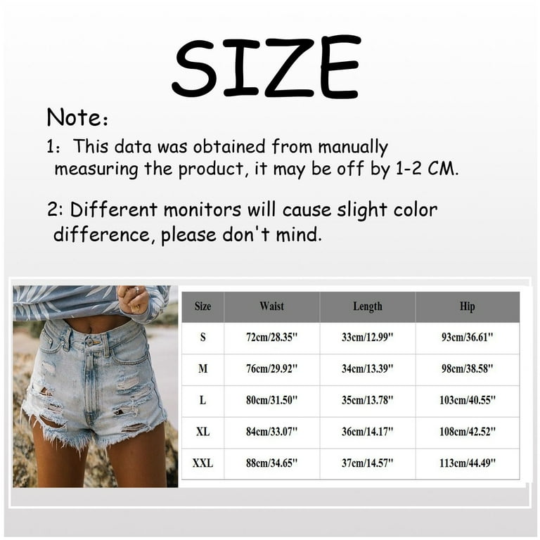 Noarlalf High Waist Ripped Denim Shorts, Tassel Solid Design, Blue