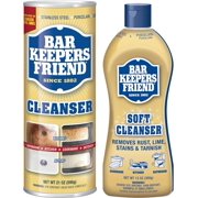 Bar Keepers Friend Bundle Soft Cleanser 13 Oz & Cleanser Powder 21 Oz