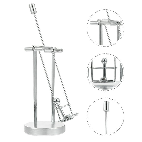 ROSENICE 1Pack Metal Iron Swing Man Ornament Silver Rotating Balance Ball Design for Desk Ornaments