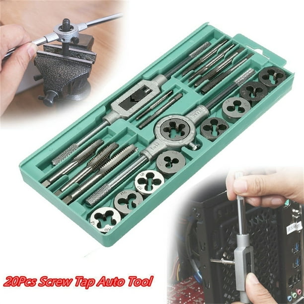EastVita 20Pcs Metric Hand Tap Die Set M3 m12 Alloy Steel Screw
