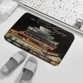 thumbnail image 4 of Book And Tea Print Bathroom Rugs, Soft Microfiber, Retro Style Bath Decor Rugs, 16"x24" Coral Velvet Bathtub Mats,Non Slip Mat for Shower, 4 of 8