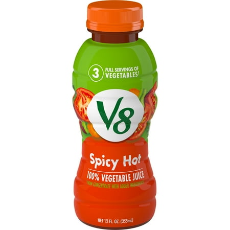 V8 Spicy Hot 100% Vegetable Juice, 12 FL OZ Bottle