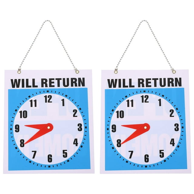 Will Return Sign Clock Design Sign Pendant Decorative Restaurant Wall Pendant Clock Sign Decor