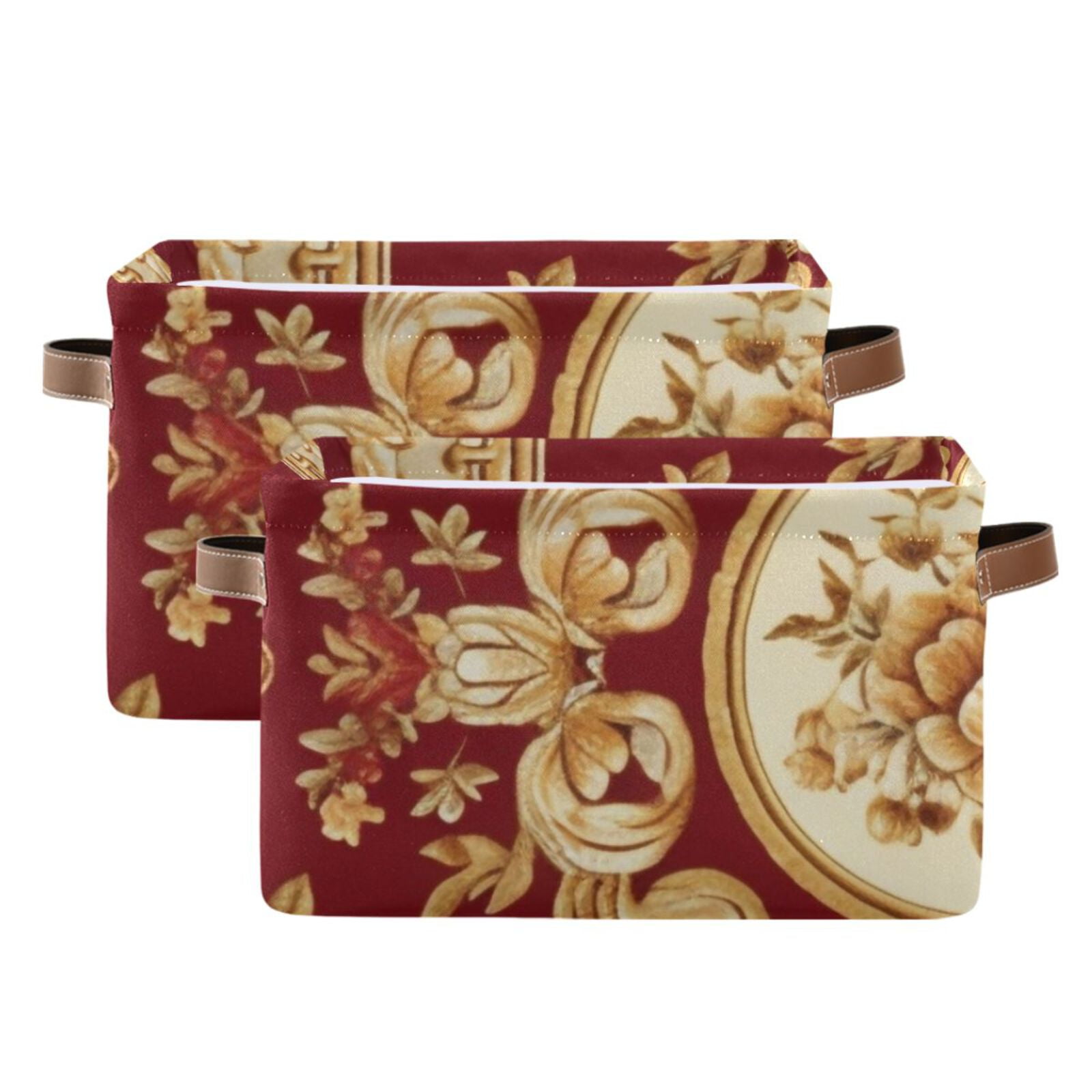 Pattern Vintage Traditional Storage Bins Baskets With Handles Storage Box Clothes Organizer Organization Toys