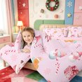 thumbnail image 4 of Manfei Western Xmas Festive 7-Piece Twin Bedding,Cartoon Christmas Winter Snow Bedding Comforter Set,Pink Reversible, 4 of 7