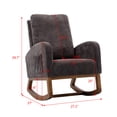 thumbnail image 7 of Comfortable Fabric Rocking Chair for Elderly and Adults, Modern Accent Rocking Chair with Fabric Pad, Lounge Chair Relax Chair High Back Armchair for Nursery, Living Room, Bedroom, Gray, 7 of 7