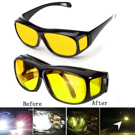 Unisex HD Lenses Sunglasses UV Protection Night Vision Driving Sports Goggles Driving Glasses Yellow
