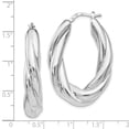 thumbnail image 2 of FJC Finejewelers 925 Sterling Silver Polished Hoop Earrings 39 x 26 mm, 2 of 6