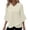Beige, variant on Women's Fashion Solid Color V-Neck Three-Quarter Sleeve Patchwork Relaxed Fit T-Shirt Top, Casual Blouse for Women,Pink,L