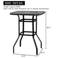 thumbnail image 4 of Hassch Outdoor Bar Table, Patio Dining Bistro Table with Tempered Glass Top and Metal Frame, Outside Banquet Furniture for Garden, Pool, Deck, Lawn, Matte Black, 4 of 7