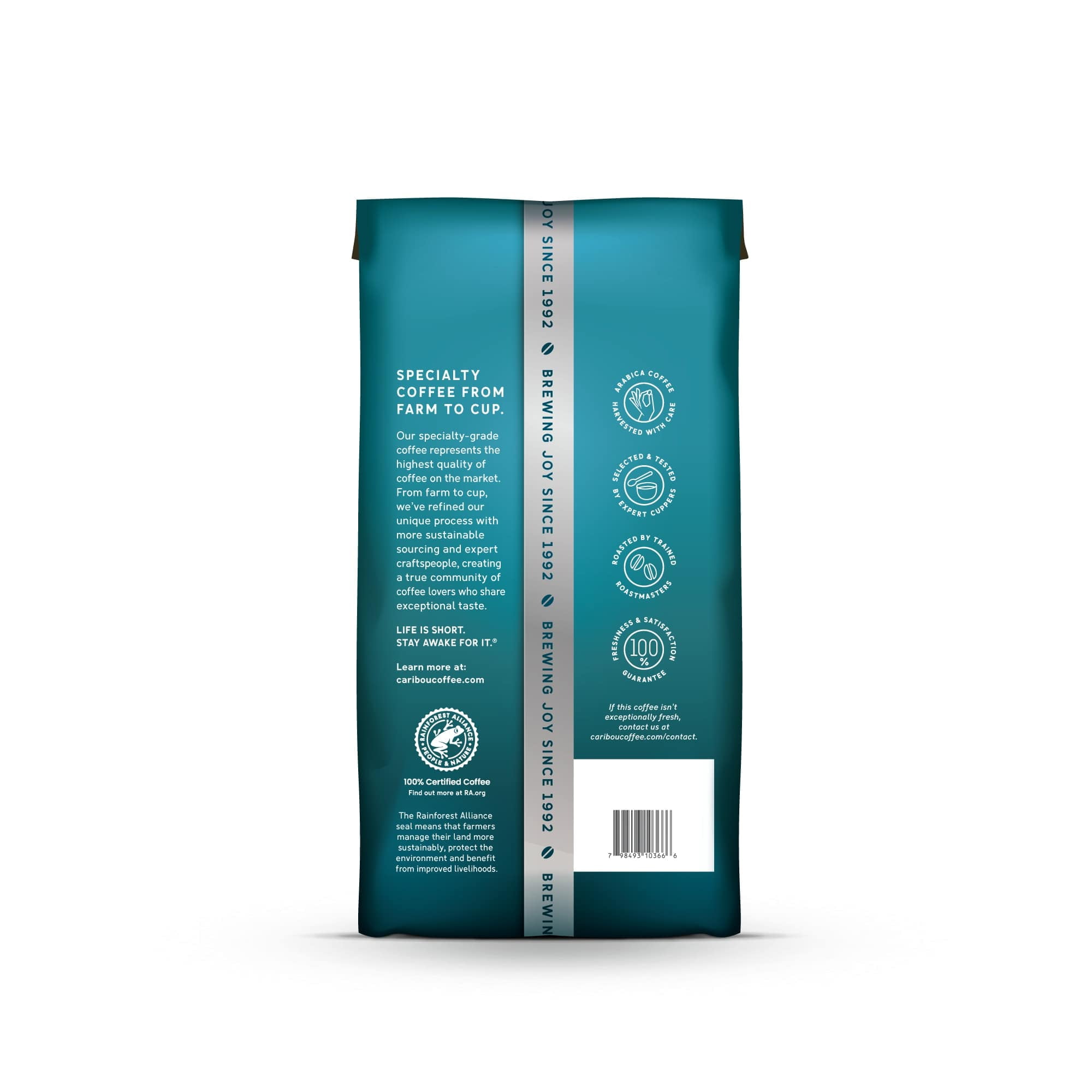 (2 pack) Caribou Coffee Decaf Caribou Blend Premium Medium Roast Ground Coffee, Arabica, 12 oz