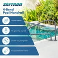 thumbnail image 2 of Saftron RTD-448-GG 4 Bend Swimming Pool Mounted Polymer Handrail, Gray (2 Pack), 2 of 8