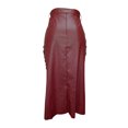 thumbnail image 6 of asdoklhq Womens Plus Clearance Fashion Women High Waist Casual Ladies Solid Button Mini Fit Leather Skirts, 6 of 7