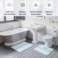 thumbnail image 5 of Gradient Aqua Blue Bath Mat 3 Piece Bathroom Rug Set, Modern Rustic Minimalist Pastel Solid Non Slip Bath Rug Contour Mat and Toilet Lid Cover, Absorbent Shower Mats Soft Bath Rugs and Mats Sets, 5 of 8