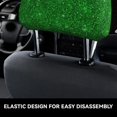 thumbnail image 4 of Kdxio Green Glitter Pattern Print 2 Piece Car Head Rest Covers Set Auto Front/Rear Seats Headrest Cover Universal Fit Most Cars,Sedan, SUV, 4 of 9