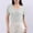 Gray, variant on Women's Casual T-Shirt, Soft Stretch Cotton Blend Short Sleeve U-Neck Top for Everyday Comfort, Basic Solid Tee