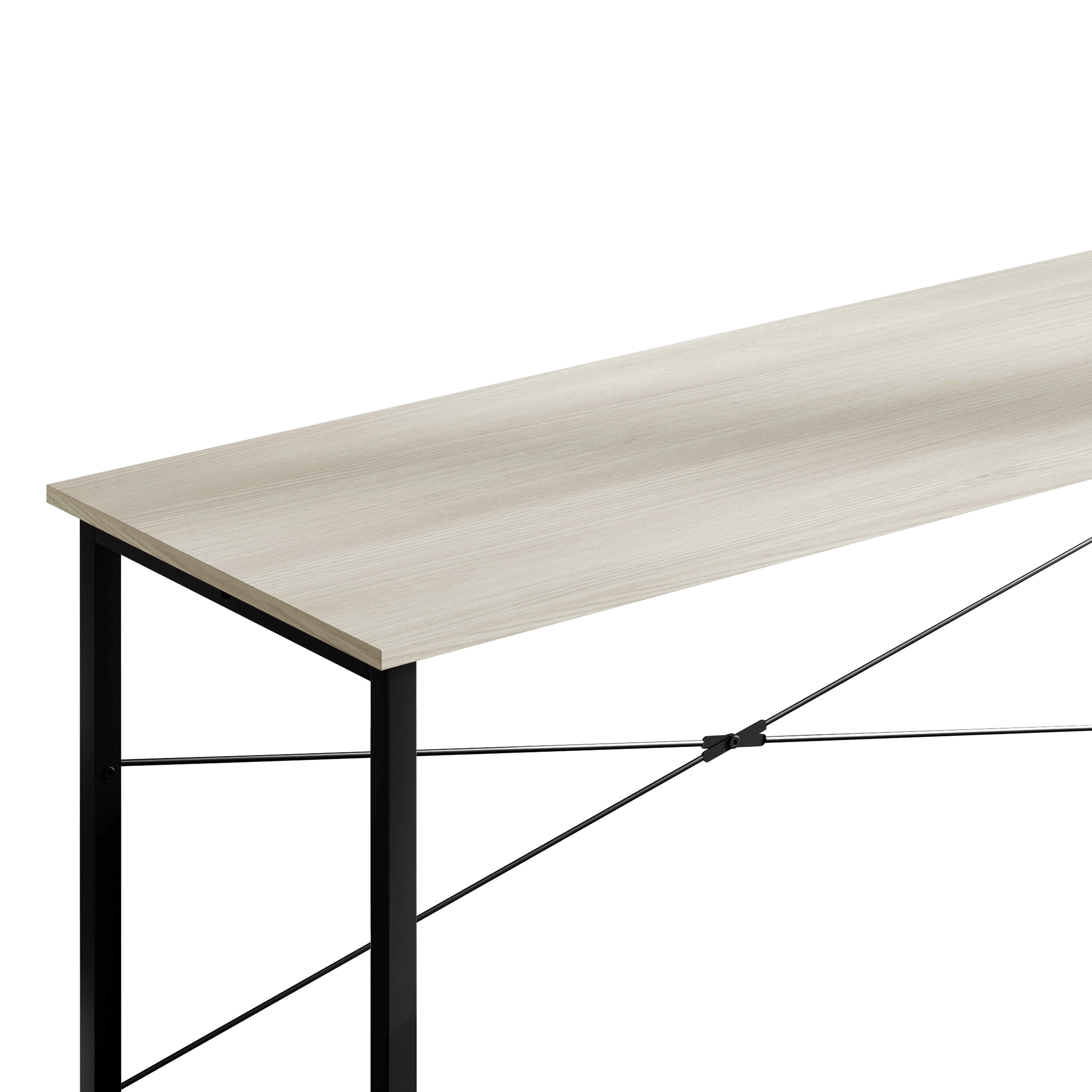 Castle Place Modern 55" Metal Computer Desk, Light Grey