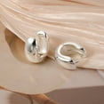 thumbnail image 7 of Lancharmed Silver Plated Womens Earrings,Wide U Shaped Bezel Earring Grandparents Gifts, 7 of 7