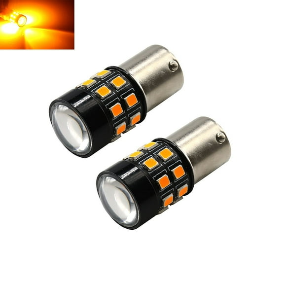 1157 Amber Yellow High Power 2835 Chip 21-LED Turn Signal/Parking Light Bulbs (1157, Amber/Yellow)
