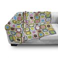 thumbnail image 3 of Retro Soft Flannel Fleece Throw Blanket, Abstract Grunge Background with Geometric Cubes Inner Circles Graphic Design, Cozy Plush for Indoor and Outdoor Use, 70" x 90", Multicolor, by Ambesonne, 3 of 6