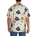 thumbnail image 3 of Gukieu Flower Leaves Print Men's Short-sleeved Shirts, Button-down Pocket Shirts, T-shirts, Beach Vacation Travel Summer Clothing-X-Large, 3 of 5