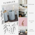 thumbnail image 3 of Modern Matte Light Blue Bathroom Tumbler, Minimalist Design Toothbrush Holder, Versatile Home Organizer, 3 of 7