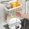 thumbnail image 3 of Yuarrent Soporte telescópico para jabón, almacenamiento de toallas, bandeja para fregadero montada en la pared, estante sin Puch, extensible Juegos de accesorios de baño Rosa, 3 of 6