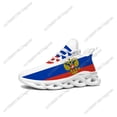 thumbnail image 1 of Zapatillas planas con bandera rusa para hombre y mujer, deportivas rusas de alta calidad, con cordones y malla, hechas a medida., 1 of 6