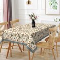 thumbnail image 3 of Nanqianyi Vintage Beige Floral Tablecloth,52x70 Inch,Stain Resistant Waterproof Table Cover for Dining Room Kitchen Party Decor, 3 of 6