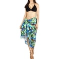 thumbnail image 2 of LA LEELA Women's Beachwear Summer Bikini Wraps Beach Wrap Sarong Skirt Bathing suit Swim Cover ups for Swimwear Coverups Women One Size Sky, Jungle Landscape, 2 of 6
