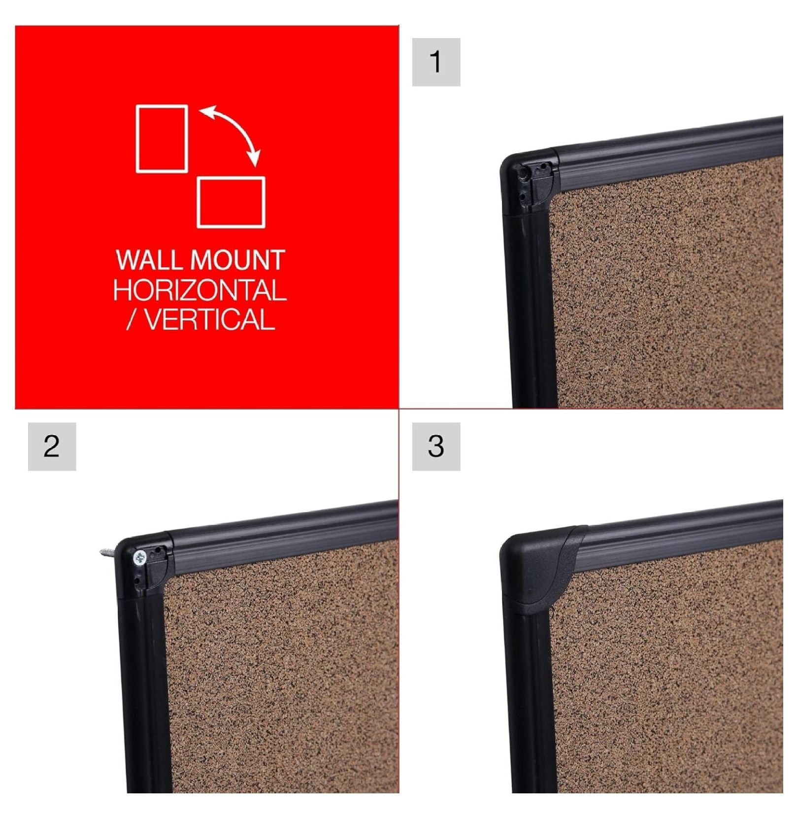 UNV43023 in. x 36 in. Black Frame Tech Cork Board