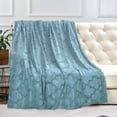 thumbnail image 4 of Home Soft Things Ashley Brushed Faux Fur Throw Blanket with Sherpa Back Soft Cozy Fluffy Fluzzy Lightweight Throw - Silver Blue - 60" x 80" Jumbo, 4 of 7