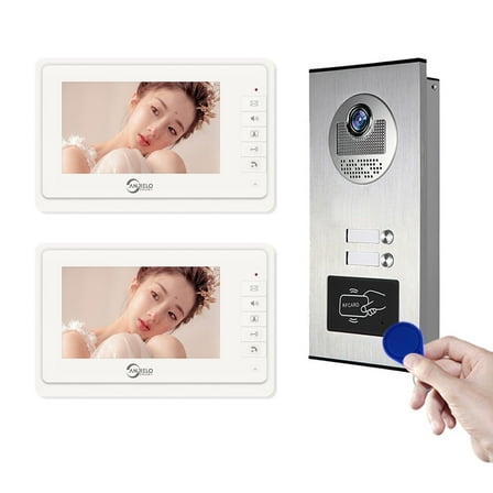 Anjielosmart Home Video Intercom, Wireless Audio Intercom Master Station, 2-Pack, White