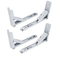 thumbnail image 1 of Soportes de estante de pared plegables de metal esmaltado blanco de 8" de largo, 4 piezas, 1 of 5