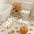 thumbnail image 6 of Fall Shower Curtain Sets with Toilet Lid Cover and Non-Slip Rugs, Vintage Pumpkins Maple Leaves Autumn Thanksgiving 4 Pcs Shower Curtains for Bathroom Decor Accessories, 6 of 8