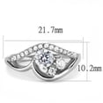 thumbnail image 2 of High polished (no plating) Stainless Steel Ring with AAA Grade CZ in Clear for Women Clear Stone Color Style TK3243 Size 6, 2 of 4
