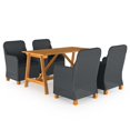 thumbnail image 1 of vidaXL 5 Piece Garden Dining Set Dark Grey, 1 of 12