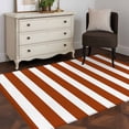 thumbnail image 4 of Burnt Orange Stripe Large Area Rugs for Bedroom Living Room, Soft Non Slip Carpet Bedside Rug, Farmhouse Striped Abstract Art Rectangular Floor Cover Kitchen Accent Rug 3'x5' for Dining Room/Office, 4 of 9