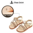 thumbnail image 4 of Girls Sandals Toddler Summer Dress Shoes Gladiator Beach Flat Sandals(AA390 Gold/6M), 4 of 6
