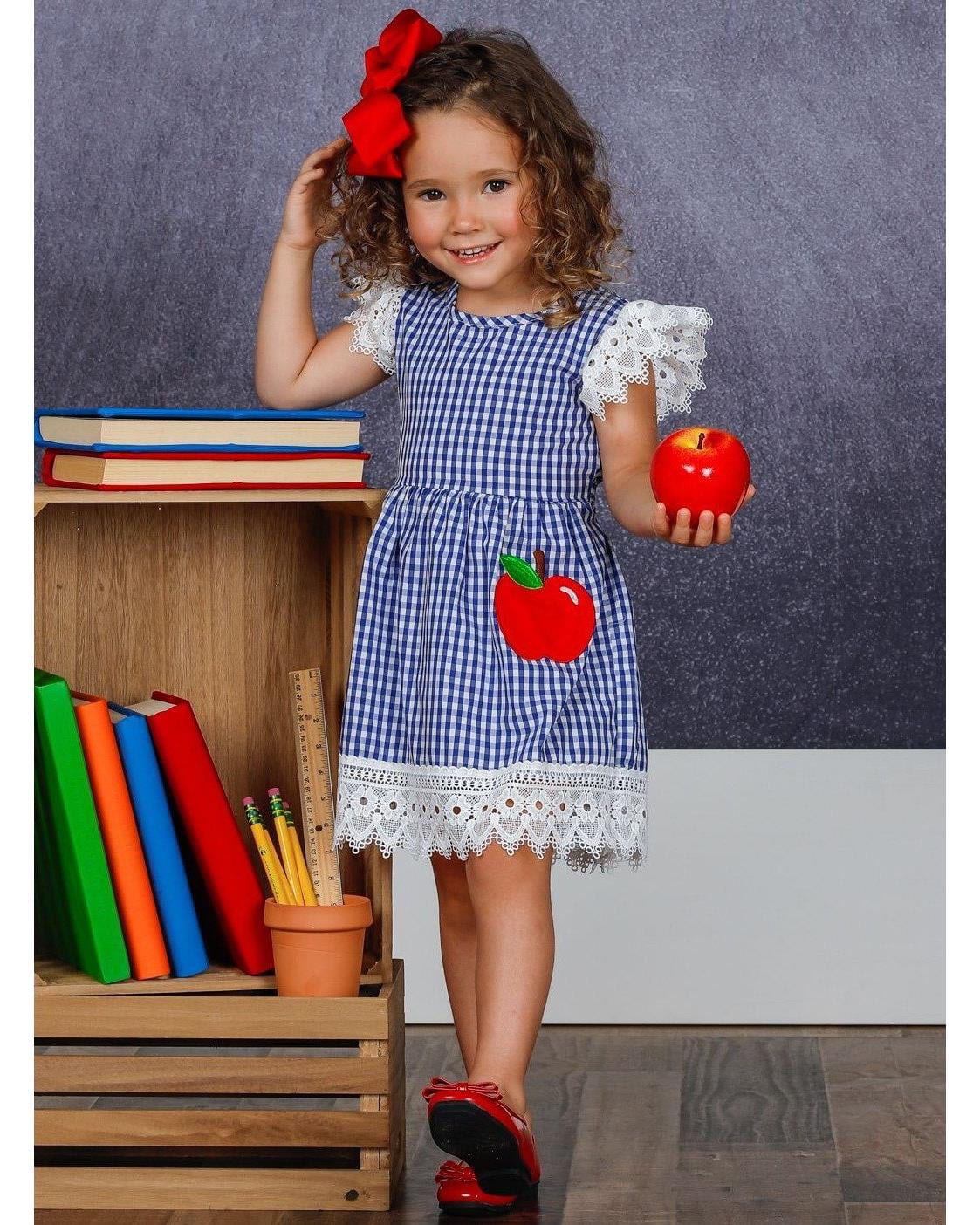 Girls Short Sleeves Cotton Dress Blue Red 3 6 9 12 18 Month 3 4 5 6 7 Years 