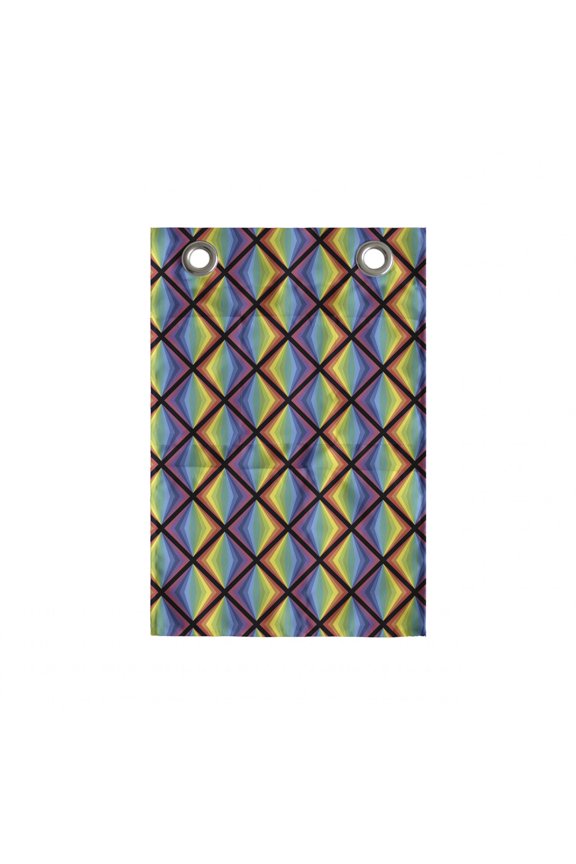 Rainbow Hanging Pocket Organizer, Abstract Colorful Triangles Geometric Art, Printed Polyester Storage Bag with Pockets, 14" x 20", Multicolor