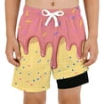 thumbnail image 4 of Kcolen Boys Swim Trunks with Compression Liner Funny Ice Cream Swim Shorts Quick Dry 2 in 1 Beach Board Shorts with Pockets, 4 of 5