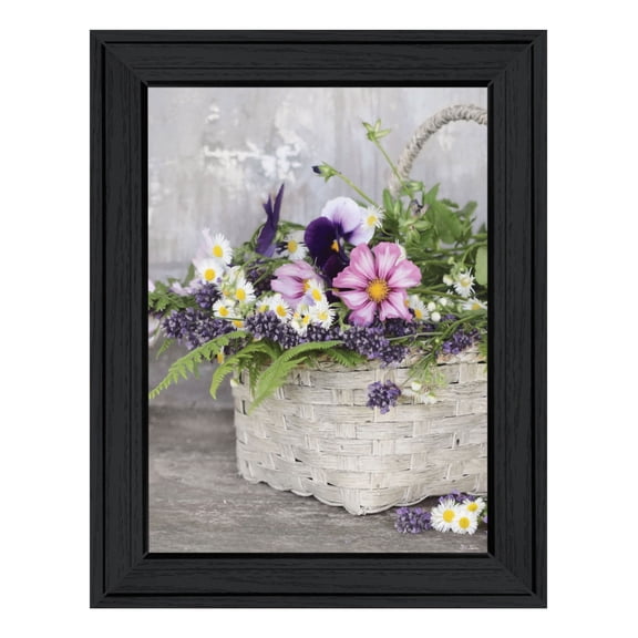 Trendy Decor 4U " Fresh Garden Basket" Framed Wall Art, Modern Home Décor Black Framed Print for Living Room, Bedroom & Farmhouse Wall Decoration by Lori Deiter 15"x19"